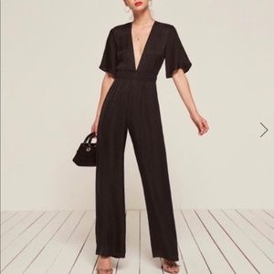Reformation Black Silk Jump Suit – sz 12